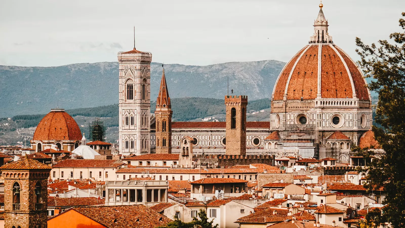View over the rooftops of a historic European university town with a cathedral, one of many cities an Erasmus exchange can take a medical student to