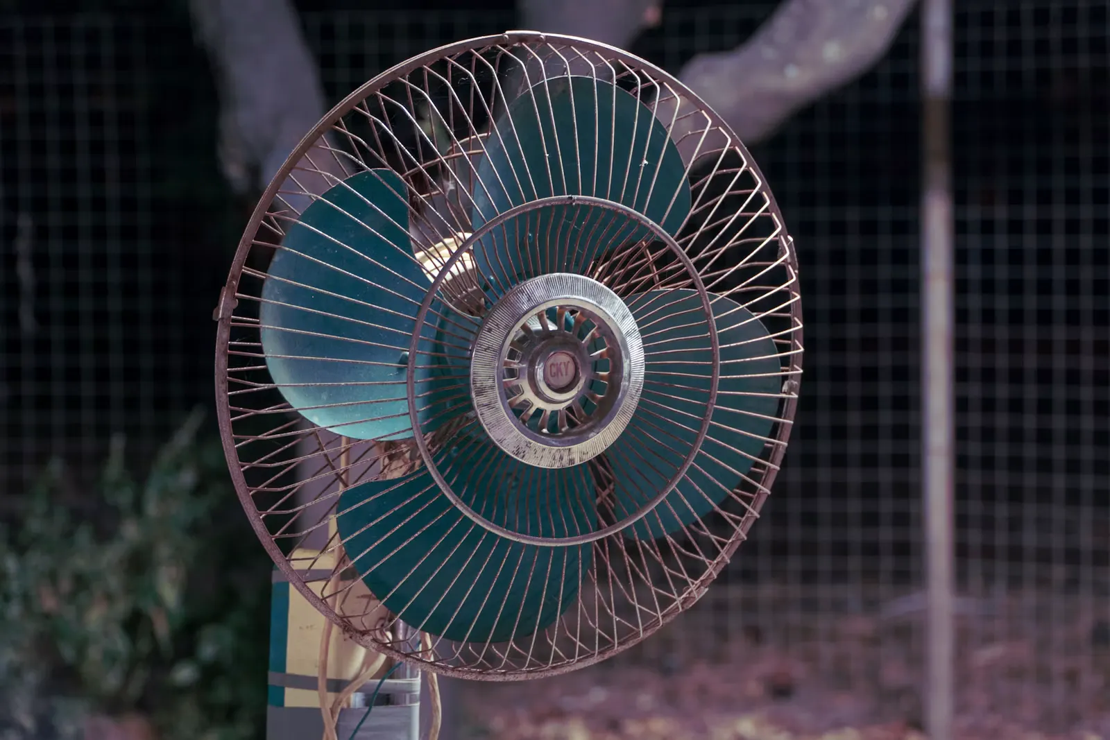 Kleiner Tischventilator in Weiß und Blau vor hellem Hintergrund – gegen Hitze im Auslandspraktikum hilft schon ein Ventilator, laut WHO allerdings nur unterhalb von 40 °C